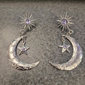 Silver Celestial Earrings